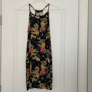 Western Aloha Golden Sea Dress Hawaiian Small Trapeze Style Sundress